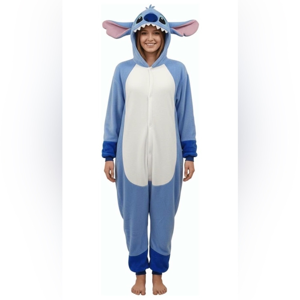 Lilo & Stitch Blue and White Hooded Onesie